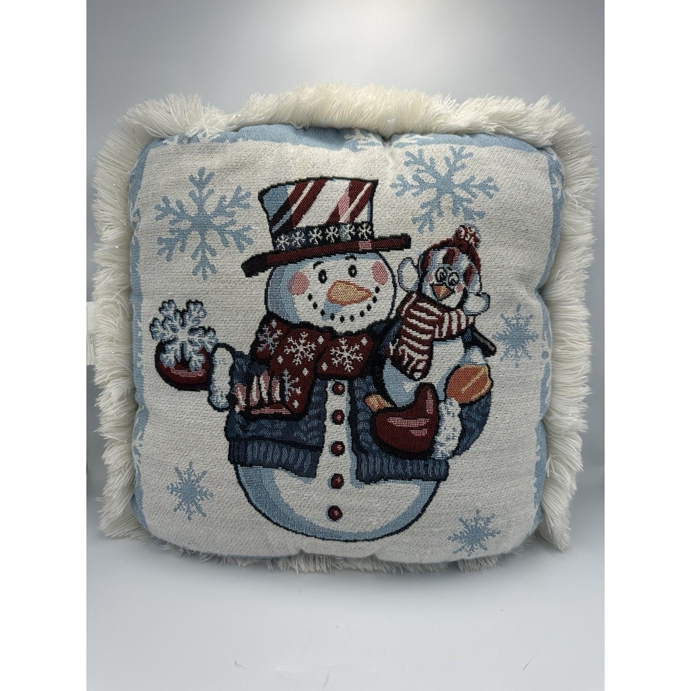 VINTAGE Mohawk Home Christmas Pillow Snowman Penguin 16'' Classic 1980's‎ 1990's